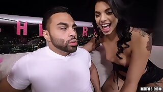 Hot babes Ashley Adams and Gina Valentina get kinky with hard cock