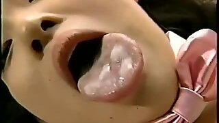 Spermă eating and bukkake scene with japoneză petite fata