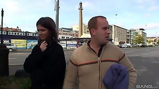 Outdoor fucking in the Czech streets with brunette Nikola Jiraskova