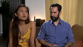 Asian slut fucked in a rough bondage home play