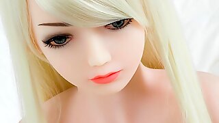 Blonde teen Mini Love Doll quick Deepthroat or Anal with big tits