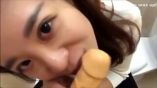 Chinese student blowjob in college toilets